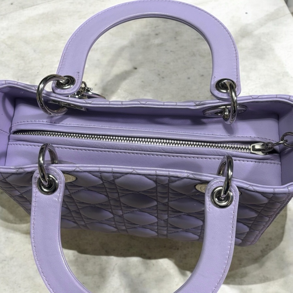 Christian DIOR Lavender Cannage Lady Dior Bag - Picture 6 of 13